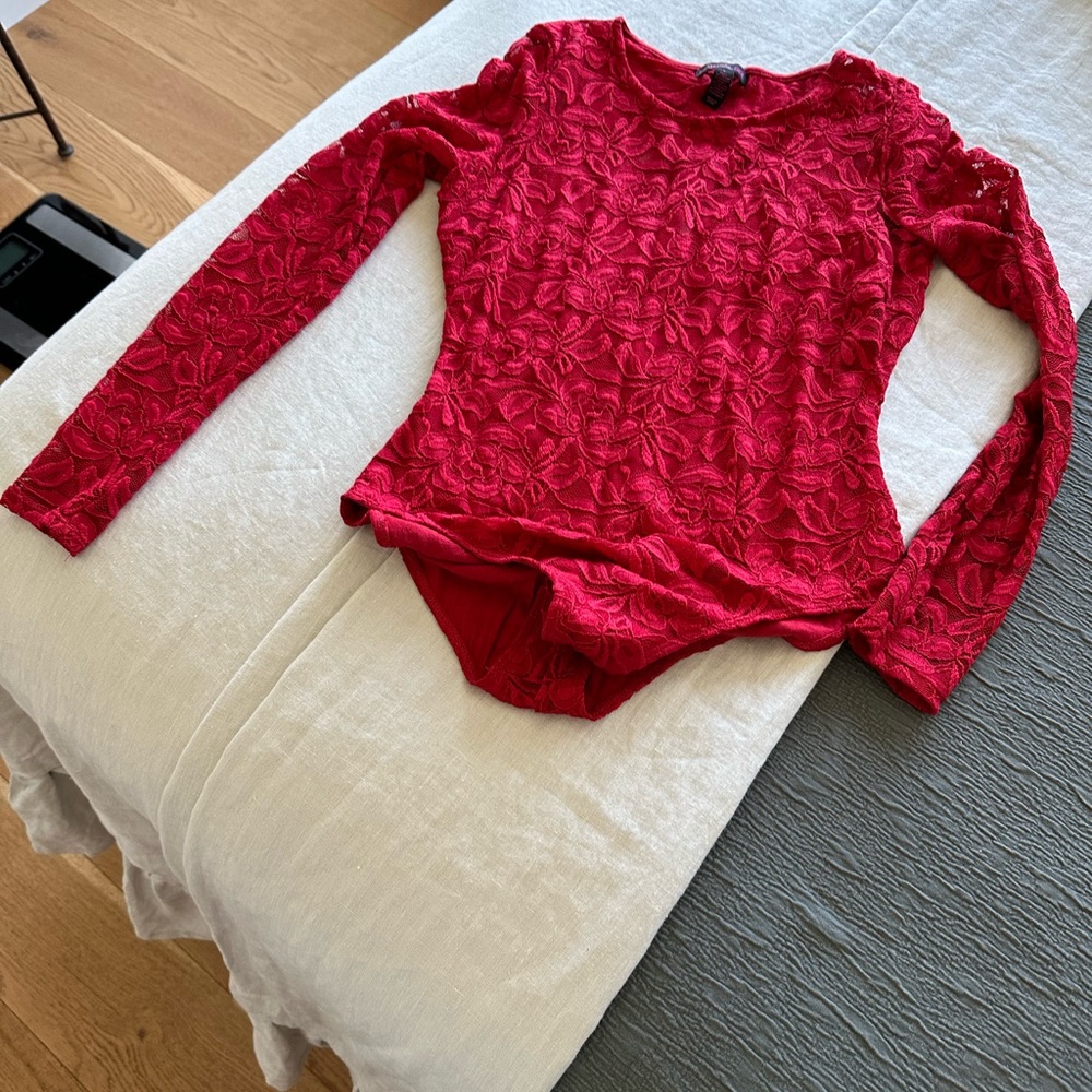 Real Red Lace Body with lining by Material Girl